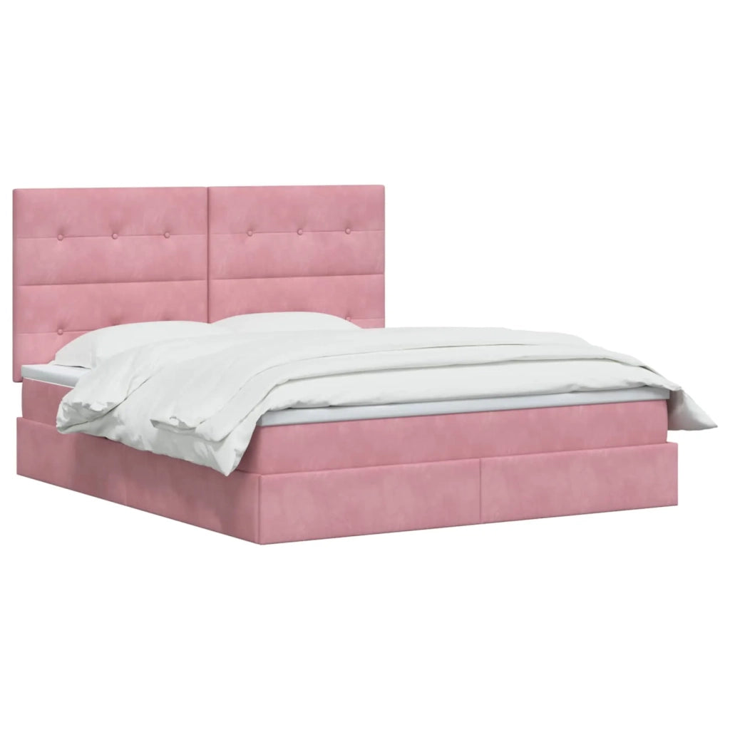 Letto con contenitore e materasso Rosa 180 x 200 cm Velluto 3459710