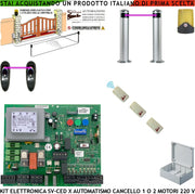 CENTRALE SCHEDA CANCELLO 2 ANTE 220 V 3 RADIOCOMANDI 2 FOTOCELLULE 2 PALINE TEMPI FORZA E FUNZIONE REGOLABILI PER MOTORI DI QUALSIASI MARCA