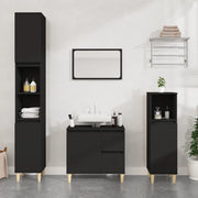 Armadietto da Bagno Nero 65x33x60 cm in Legno Multistrato 819821