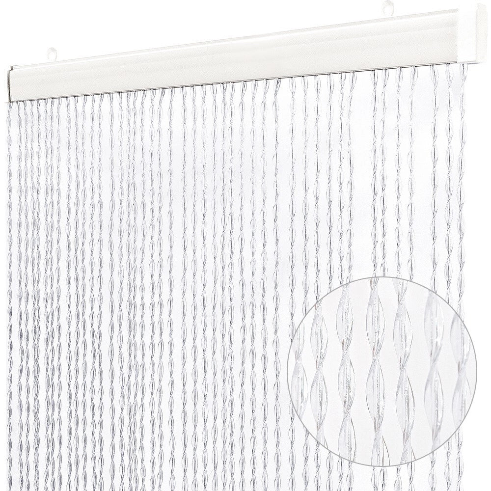 Tenda Antimosche Filo Intrecciato Gomma PVC Moschiera Finestra Porta Ingresso Trasparente - 120x230 Cm