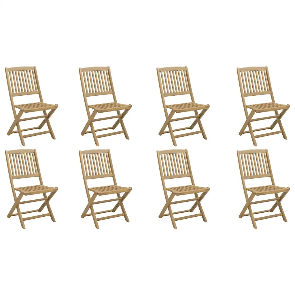 Sedie da Giardino Pieghevoli 8 pz Legno Massello di Acacia 3214233