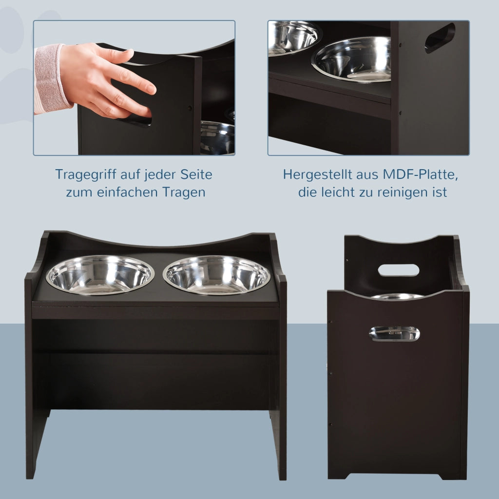 Ciotola per Cani Regolabile in Altezza con Supporto ¨C zephmum ¨C Acciaio Inox 2x2L