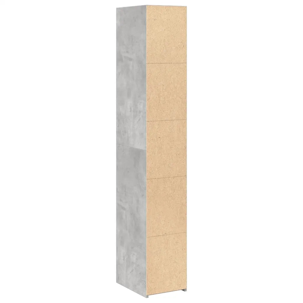 Credenza-Buffet-Armadio da cucina Grigio Cemento 30x41x185 cm in Legno Multistrato