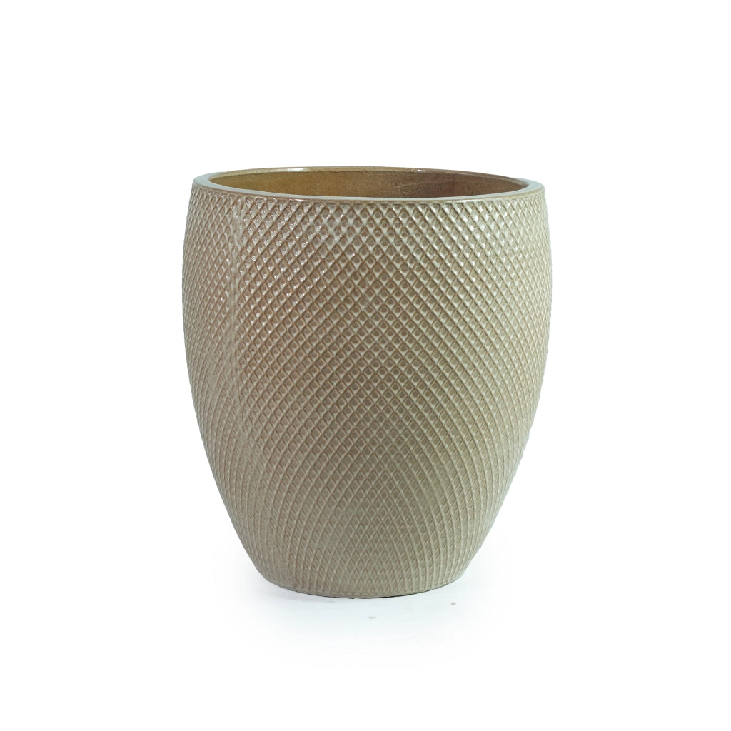 VASO Ø46 CM H 53 CM IN CERAMICA BEIGE