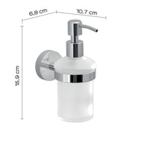 Dosasapone con erogatore in acciaio da muro in acciaio inox e Cromall 2381 Gedy serie EROS Cromato