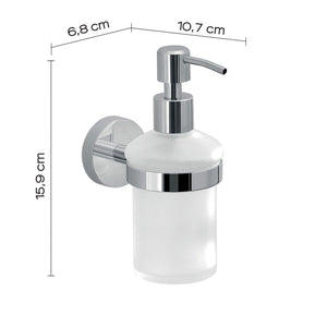 Dosasapone con erogatore in acciaio da muro in acciaio inox e Cromall 2381 Gedy serie EROS Cromato