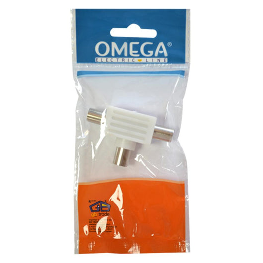 ADATTATORE TRIPLO COASSIALE JACK 9,5MM ENTRATA FEMMINA 2 USCITE MASCHIO