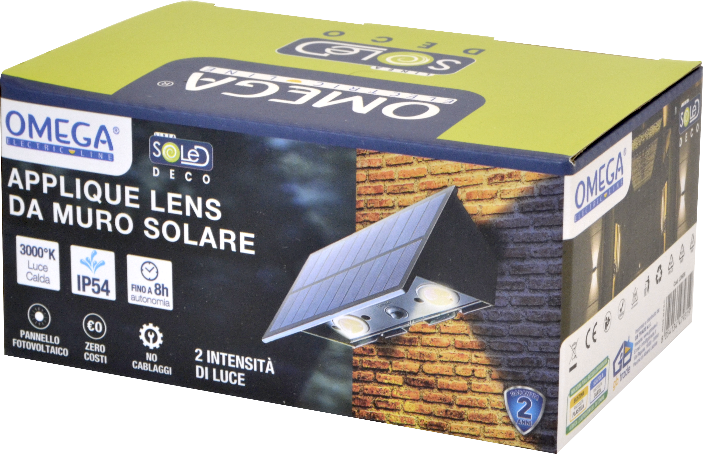 Applique da muro solare biemissione 4W 3000K