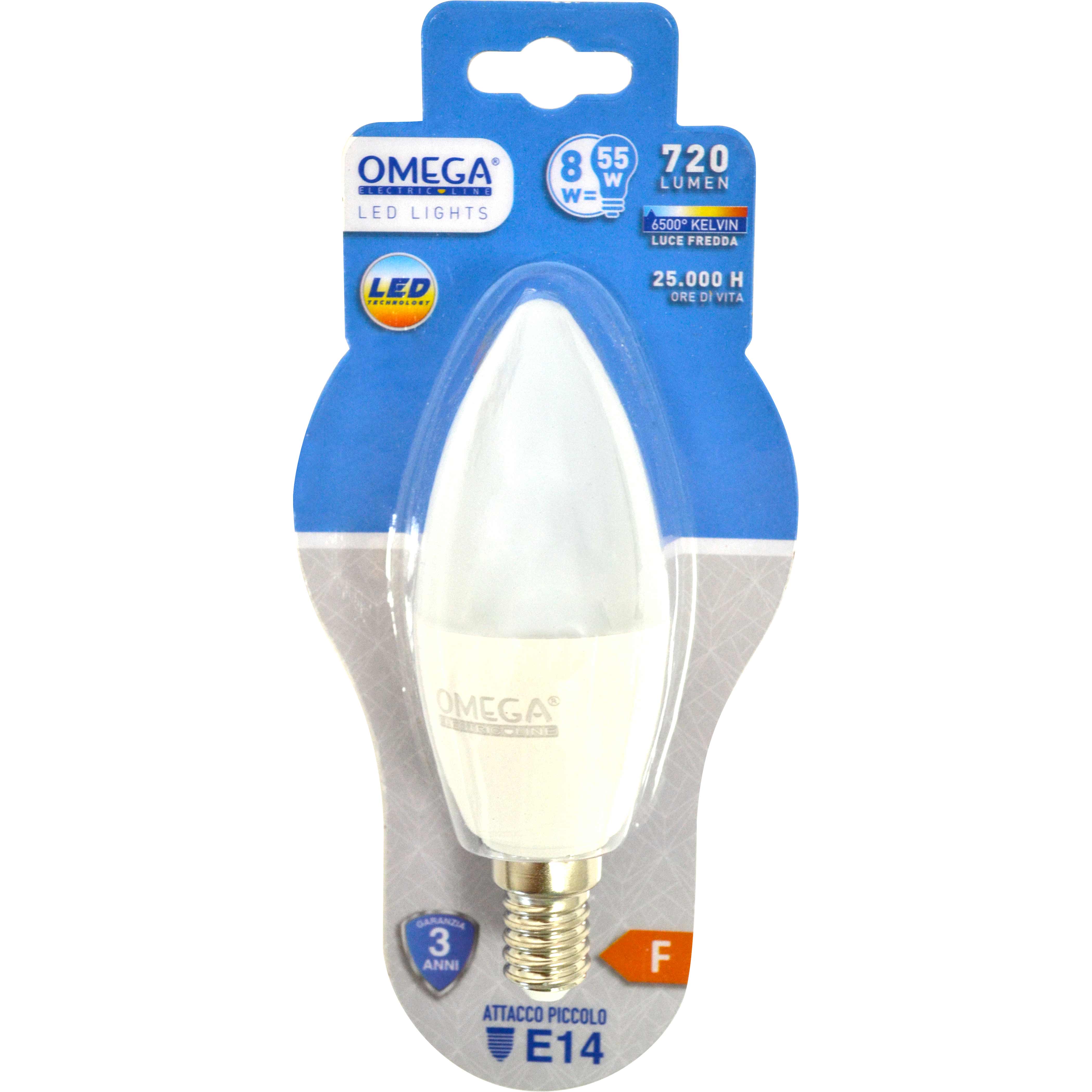 CANDELA C37 8W LED 6500K 720LM E14 F