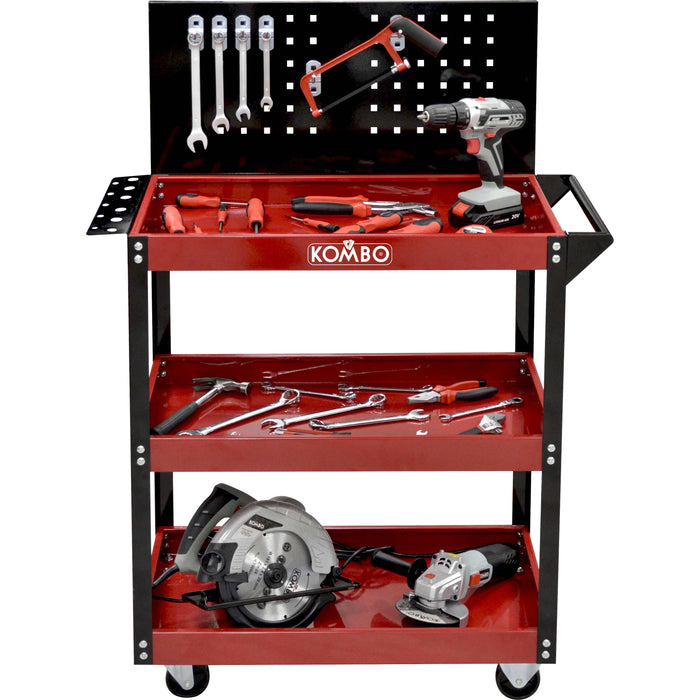 CARRELLO PORTAUTENSILI 3 RIPIANI + PANNELLO FORATO