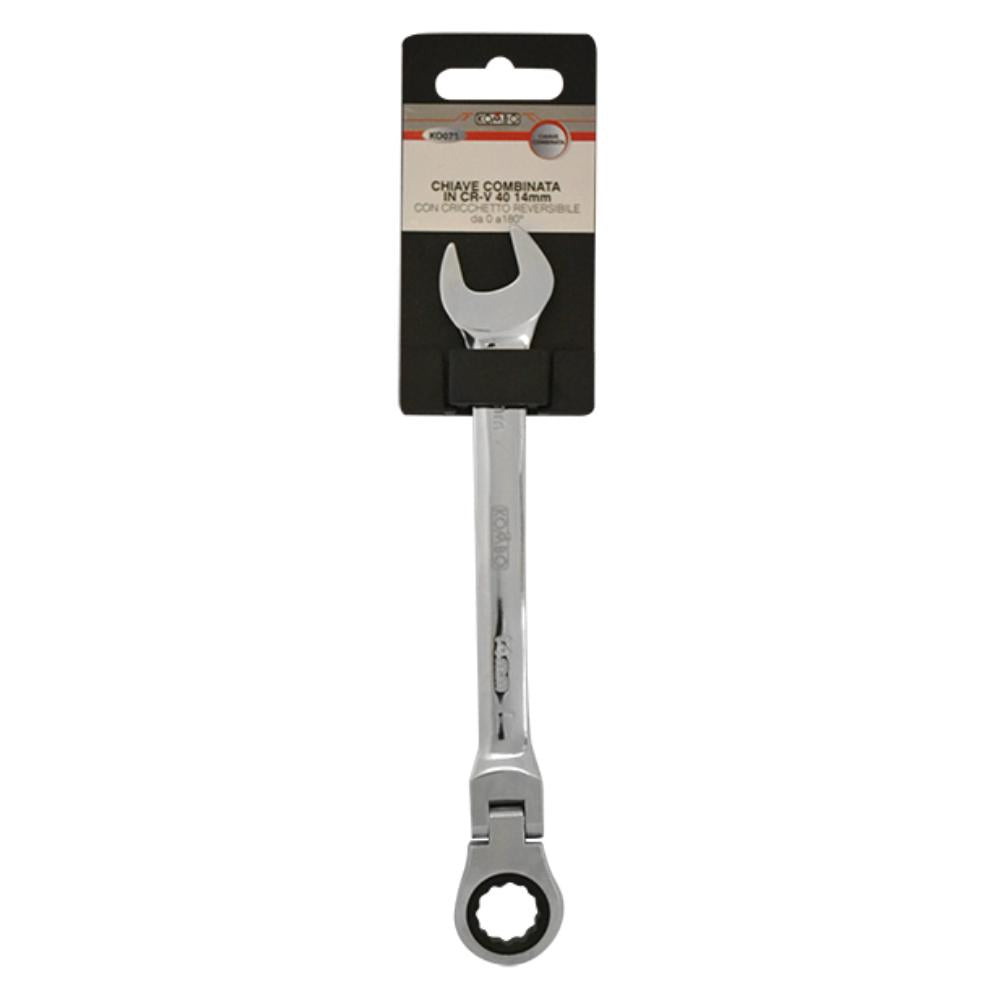 Chiave Combinata in CR-V da 14 mm con Occhiello da 14 Orientabile