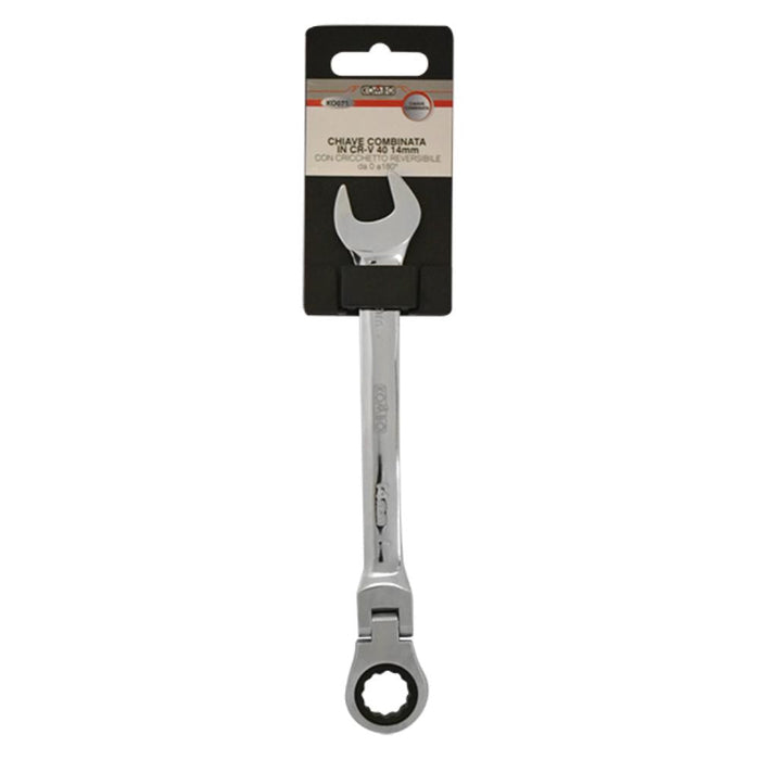 Chiave Combinata in CR-V da 14 mm con Occhiello da 14 Orientabile