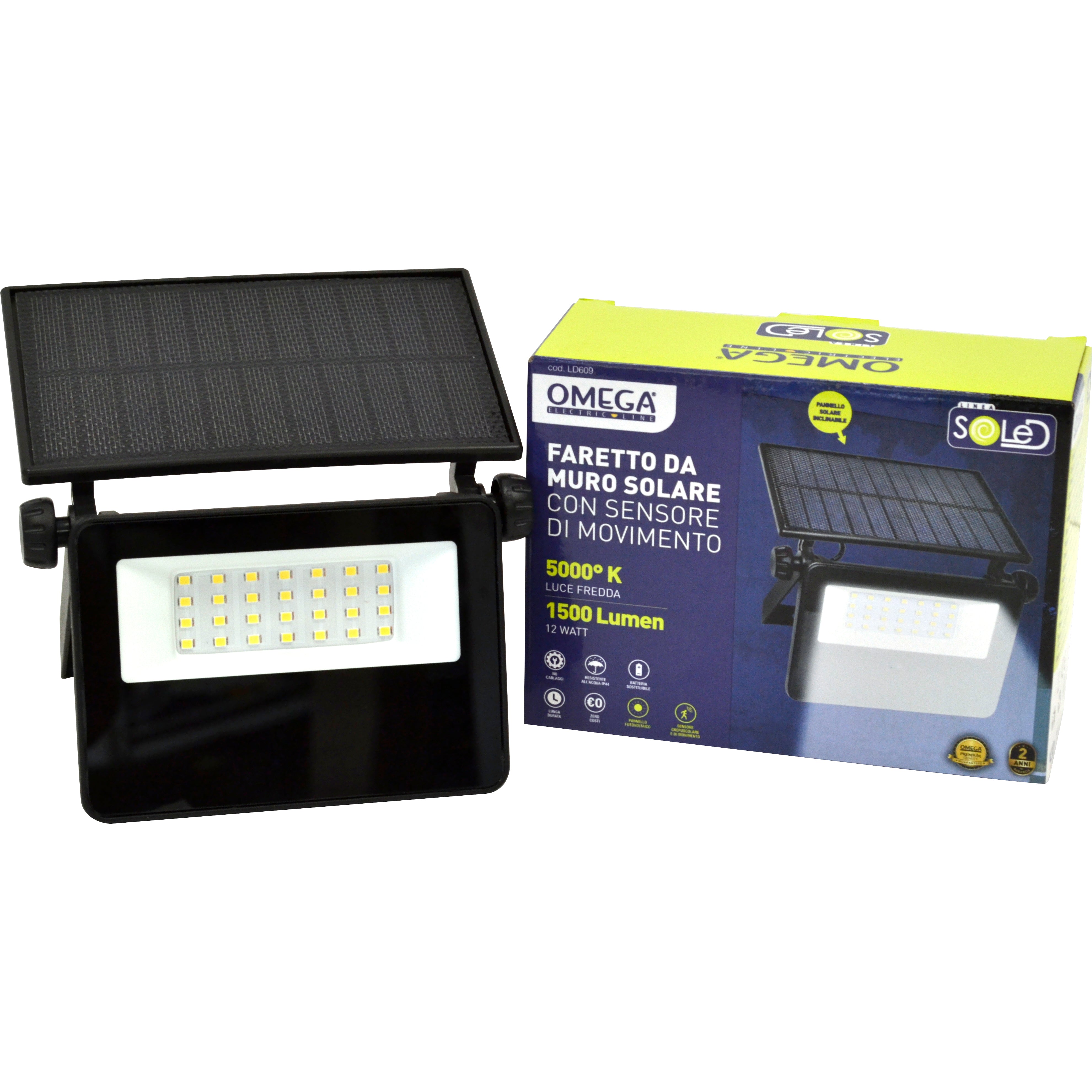 Faretto da muro Solare Ultra Bright 12W 1500LM 5000K IP65