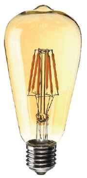 LAMPADINA FILAMENT LED VETRO AMBRATO ST64 8W 800LM 3000K E27 V220/240 A+