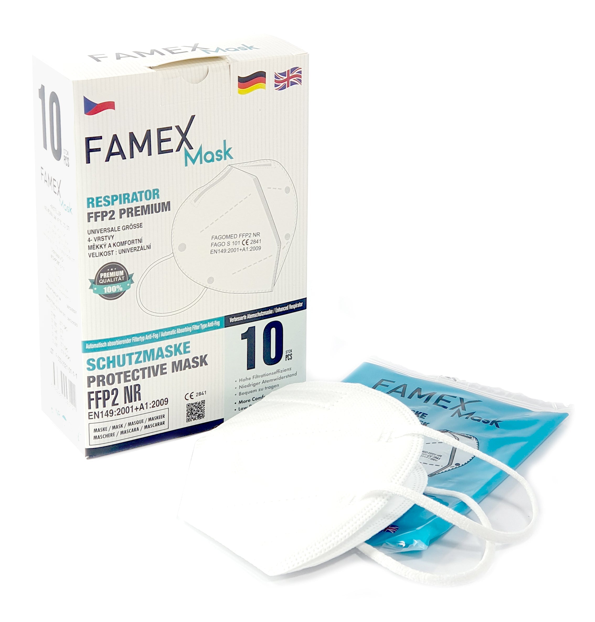 MASCHERINE FFP2 FILTRANTI MONOUSO SET 10 PEZZI