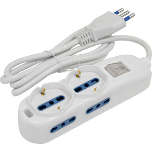 MULTIPRESA 2 SCHUKO 4BPRESE 10/16A 2P+T CAVO 1,5MT 3x1mm SPINA 16A