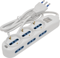 MULTIPRESA 3 SCHUKO 6BPRESE 10/16A 2P+T CAVO 1,5MT 3x1mm SPINA 16A