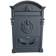 Trade Shop - Cassetta Postale Buca Lettere In Stile Antico Classico In Alluminio Verniciato - Grigio