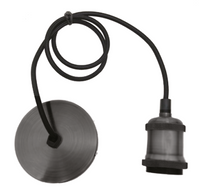 PORTALAMPADA PENDEL VINTAGE IN ALLUMINIO GRIGIO OPACO