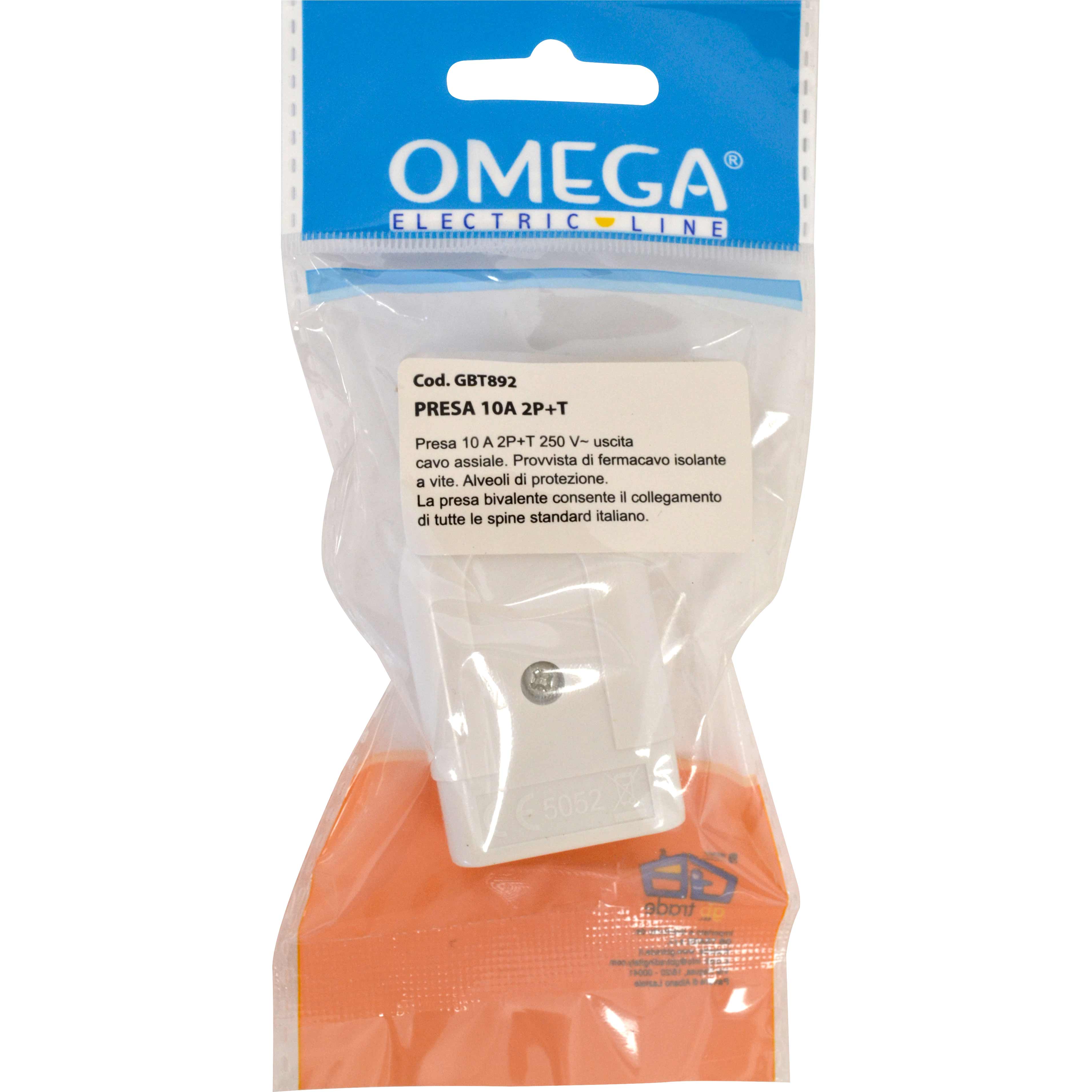 PRESA MOBILE 10A 2P+T BIANCO SPINOTTI ATTIVI CON GUAINA ISOLANTE