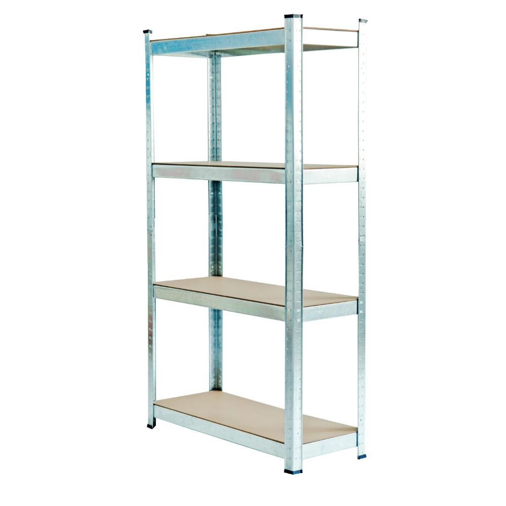 Scaffale 4 Ripiani in Metallo Zincato 75x30cm - Portata 400kg