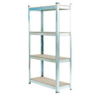 Scaffale 4 Ripiani in Metallo Zincato 75x30cm - Portata 400kg