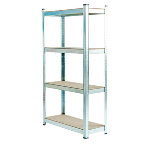 Scaffale 4 Ripiani in Metallo Zincato 75x30cm - Portata 400kg