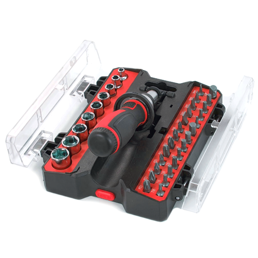 Set 36 Pezzi Cacciavite a Cricchetto con Inserti e Bussole