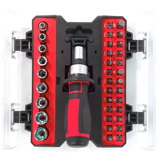 Set 36 Pezzi Cacciavite a Cricchetto con Inserti e Bussole