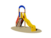 Scivolo Marea 839 Giochipark H134cm ondulato in vetroresina con scala in legno