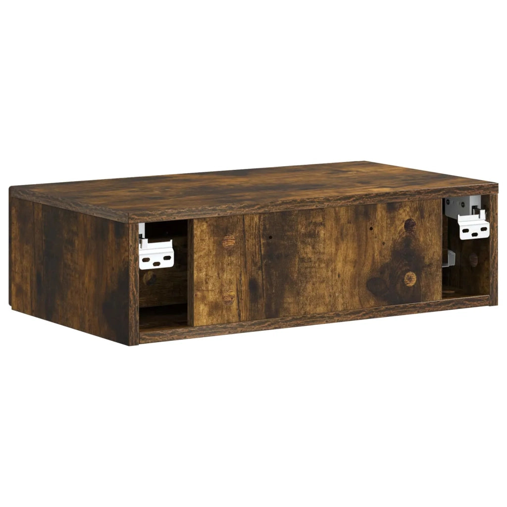 Tavolino da Parete Laterale | Tavolo laterale | Tavolino Rovere Fumo 59 x 34,5 x 17 cm