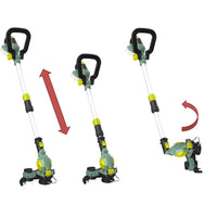 Tagliabordi a batteria (2.0Ah) telescopico a testa rotante