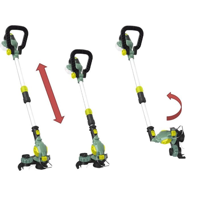 Tagliabordi a batteria (2.0Ah) telescopico a testa rotante