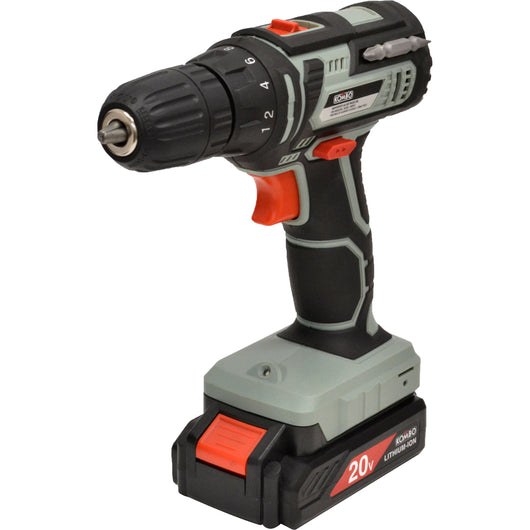 Valigetta con Trapano Avvitatore + 2 Batterie 20V 1300mAh + 28 Inserti Omaggio