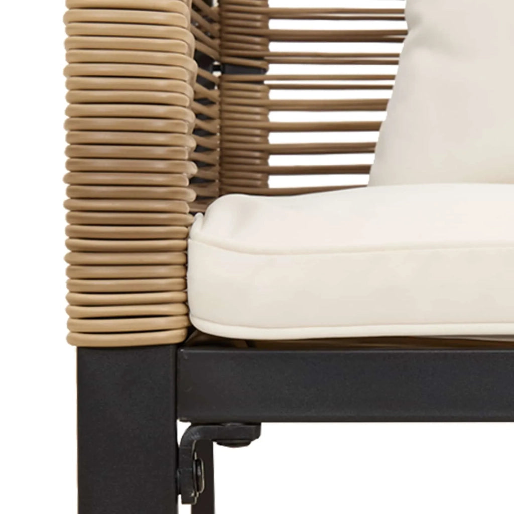 Set di Mobili da Esterno Beige e Bianco Crema polyrattan