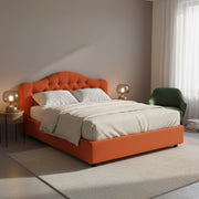 Letto Matrimoniale Arex, Letto Matrimoniale Sfoderabile Made in Italy, Arancione