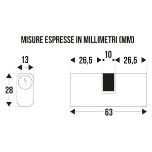 CILINDRO OVALE NICHELATO 25X10X25