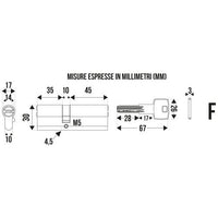 CILINDRO ANTITRAPANO MM.90 DECENTRATO CROMO SATINA