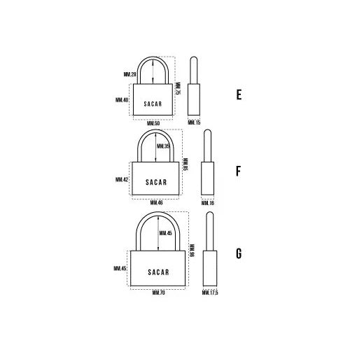 LUCCHETTO MASSICCIO IN OTTONE IMP. MM.70