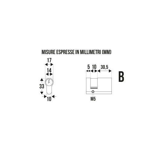 MEZZO CILINDRO CIECO MM.30.5X10