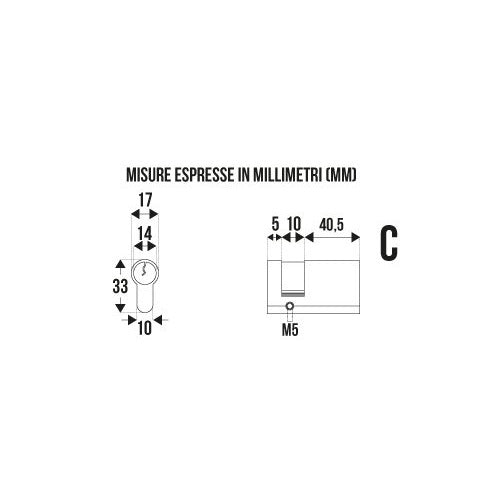 MEZZO CILINDRO CIECO MM.40.5X10