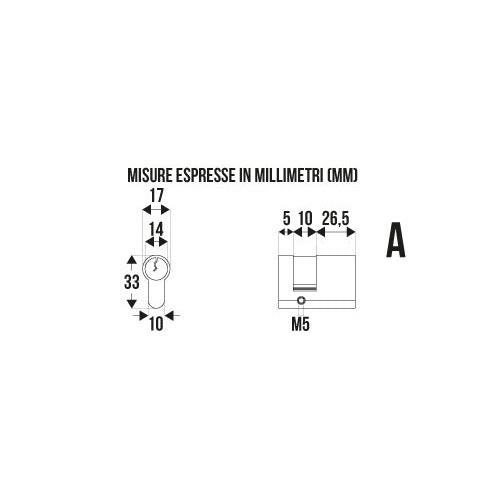 MEZZO CILINDRO CIECO MM.26.5X10