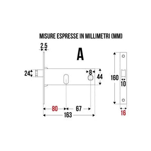 SERRATURA FASCIA 44F.16 E.80 OMEC