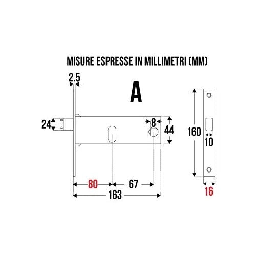 SERRATURA FASCIA 44F.16 E.80 OMEC