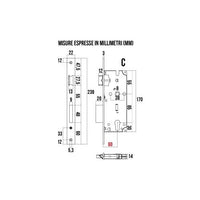 SERRATURA FORO YALE B.Q.ENT.60 OTTONATO