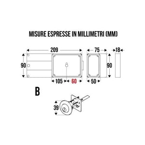 SERRATURA FERROGLIETTO MM.60 CIL STACCATO