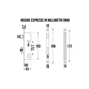 SERRATURA MONTANTE OMEC F.16 MM30