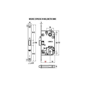 SERRATURA MEDIA FT.18 CON INCONTRO MAGNETICO DIST.