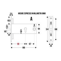 SERRATURA OMEC FASCIA SICUREZZA FORO CILINDRO E90