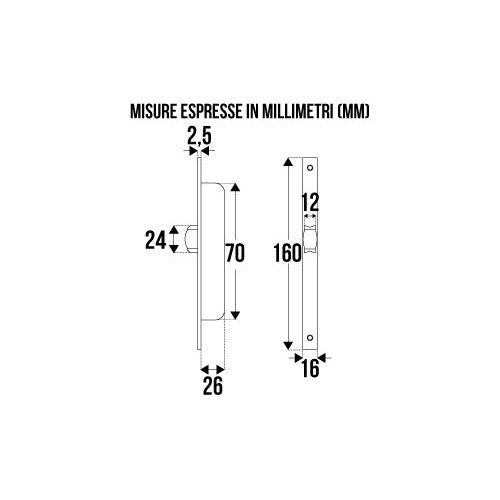 SERRATURA MONTANTE RULLO OMEC E.15 F.16